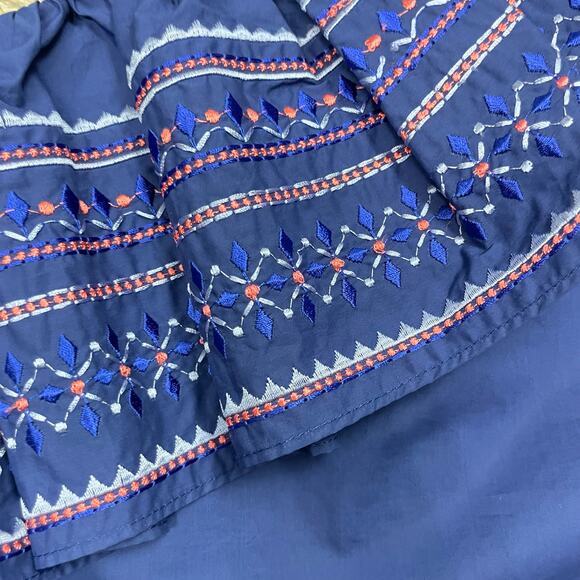 Parker | NWT Katrina Lazuli Blue Embroidered Ruffle One Shoulder Mini Dress - Picture 7 of 12